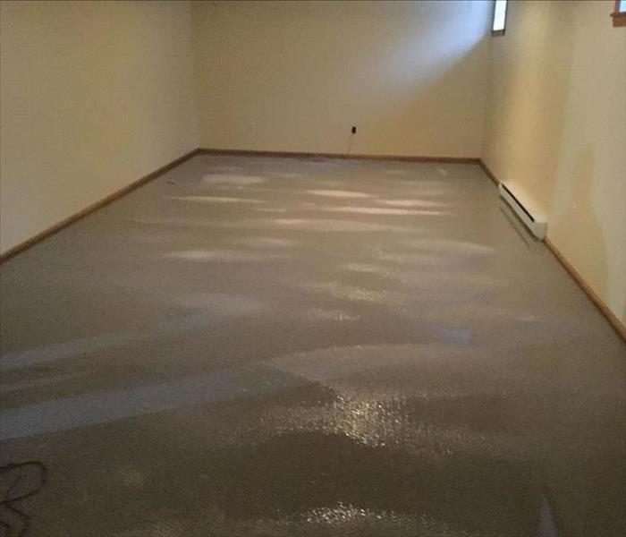 Basement carpet submerged in water