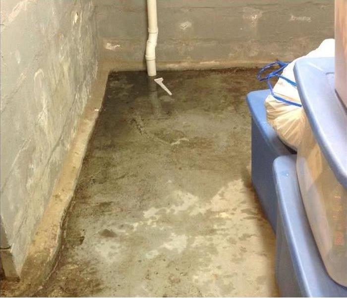 Water in an unfinished basement