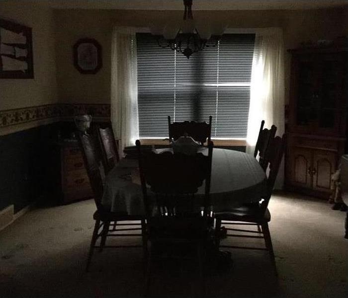 Empty Dining Room after a Fire